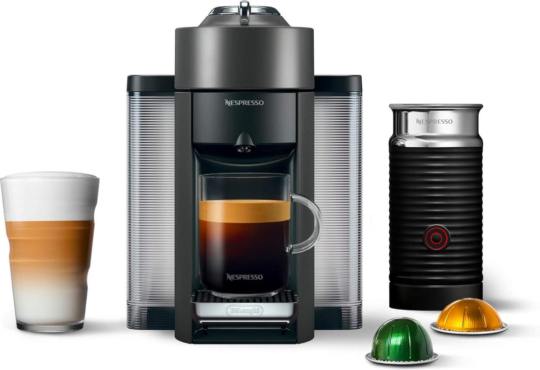 Nespresso - Graphite Metal Vertuo Evoluo Coffee and Espresso Machine with Aeroccino by De'Longhi - ENV135GYAECA
