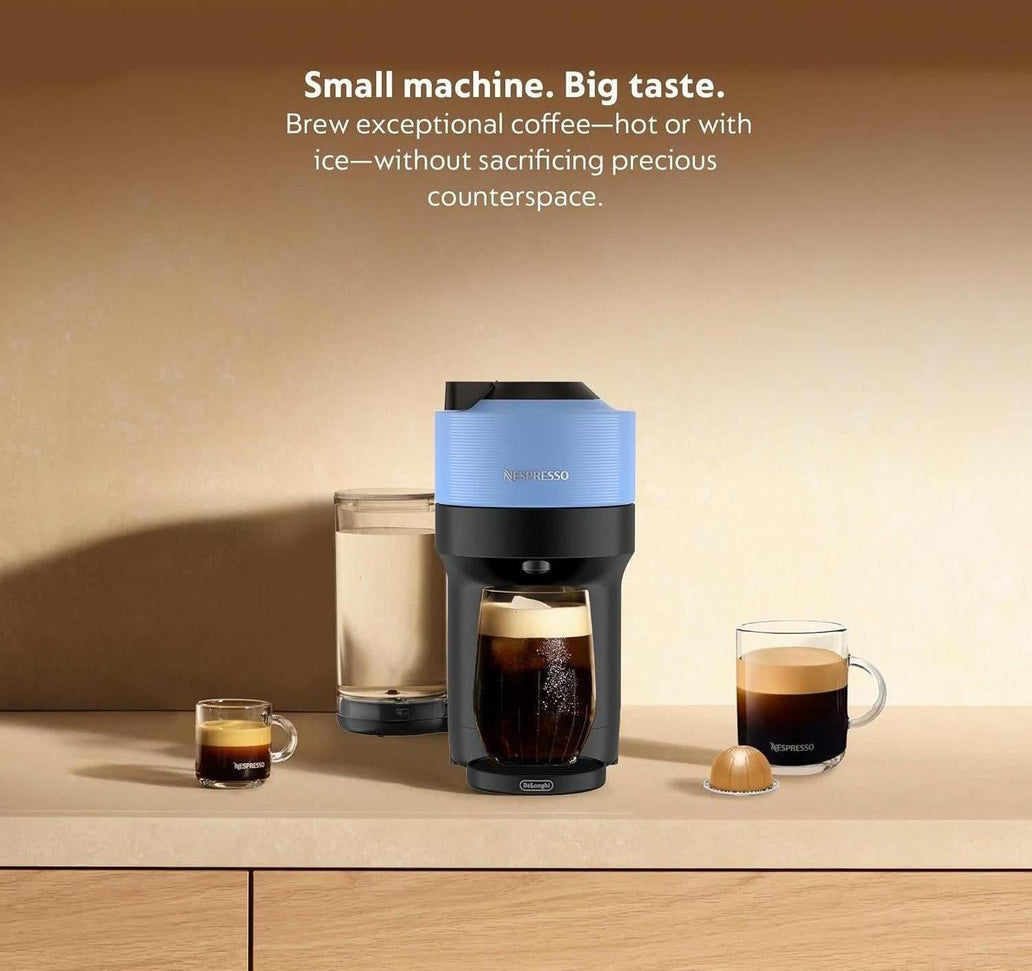 Nespresso - Pacific Blue Vertuo Pop+ Coffee and Espresso Machine by De'Longhi - ENV92ACA