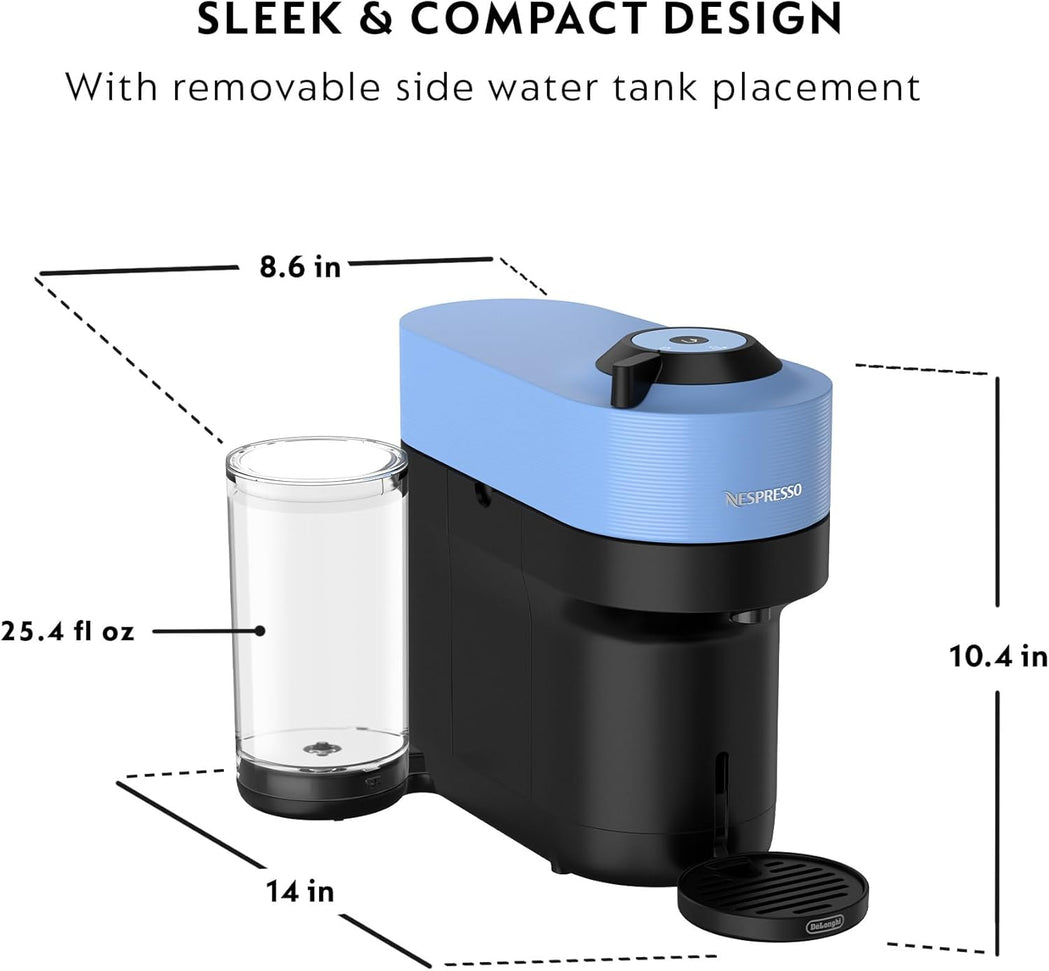 Nespresso - Pacific Blue Vertuo Pop+ Coffee and Espresso Machine by De'Longhi - ENV92ACA
