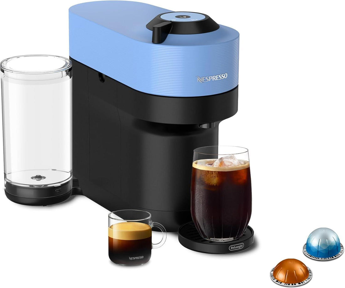 Nespresso - Pacific Blue Vertuo Pop+ Coffee and Espresso Machine by De'Longhi - ENV92ACA