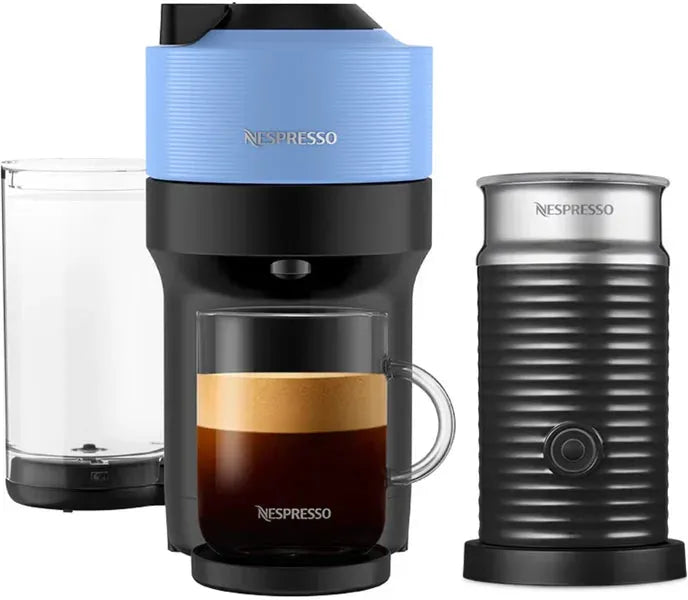 Nespresso - Pacific Blue Vertuo Pop+ Coffee and Espresso Machine with Aeroccino by De'Longhi - ENV92AAECA