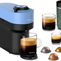 Nespresso - Pacific Blue Vertuo Pop+ Coffee and Espresso Machine with Aeroccino by De'Longhi - ENV92AAECA