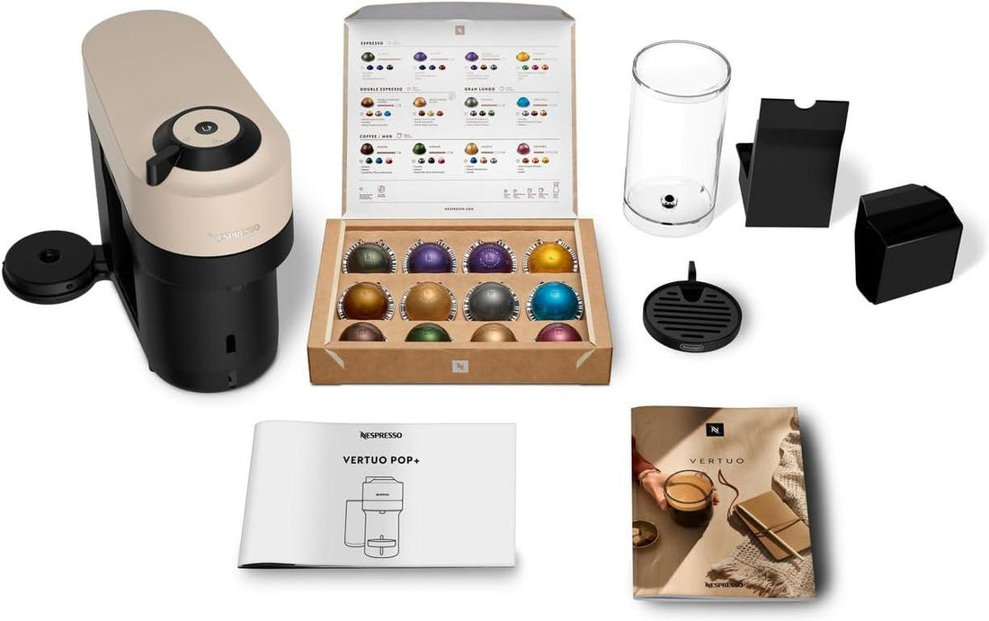 Nespresso - Sand Beige Vertuo Pop+ Coffee and Espresso Machine by De'Longhi - ENV92BECA