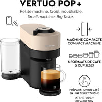 Nespresso - Sand Beige Vertuo Pop+ Coffee and Espresso Machine by De'Longhi - ENV92BECA