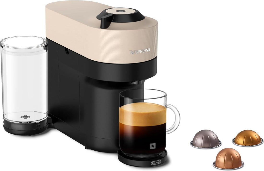 Nespresso - Sand Beige Vertuo Pop+ Coffee and Espresso Machine by De'Longhi - ENV92BECA