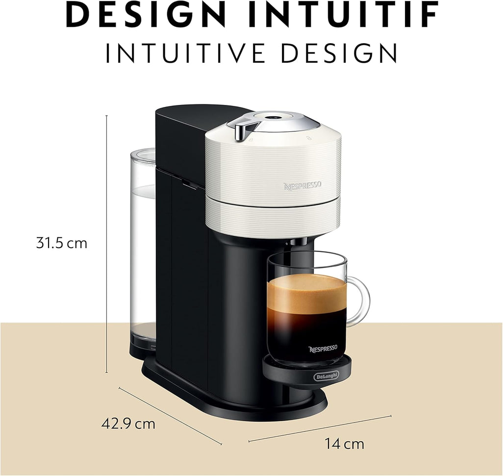 Nespresso - White Vertuo Next Coffee Maker and Espresso Machine by De'Longhi - ENV120WCA
