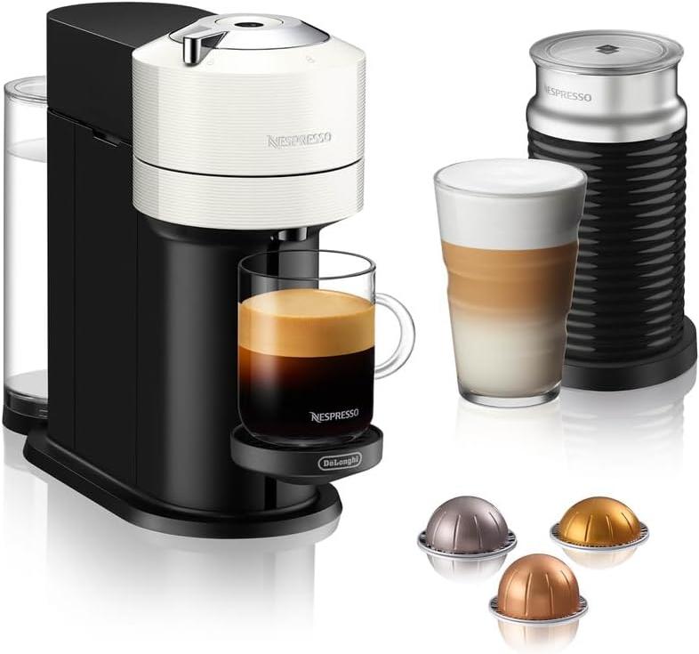 Nespresso - White Vertuo Next Coffee and Espresso Machine with Aeroccino by De'Longhi - ENV120WAECA