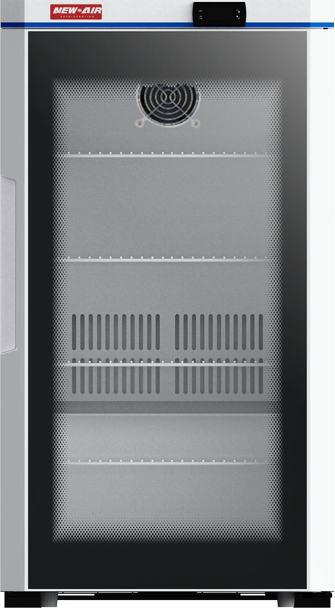 New Air - 19" Glass Door Pharmaceutical Refrigerator, Counter Height - NGPR-19-35H