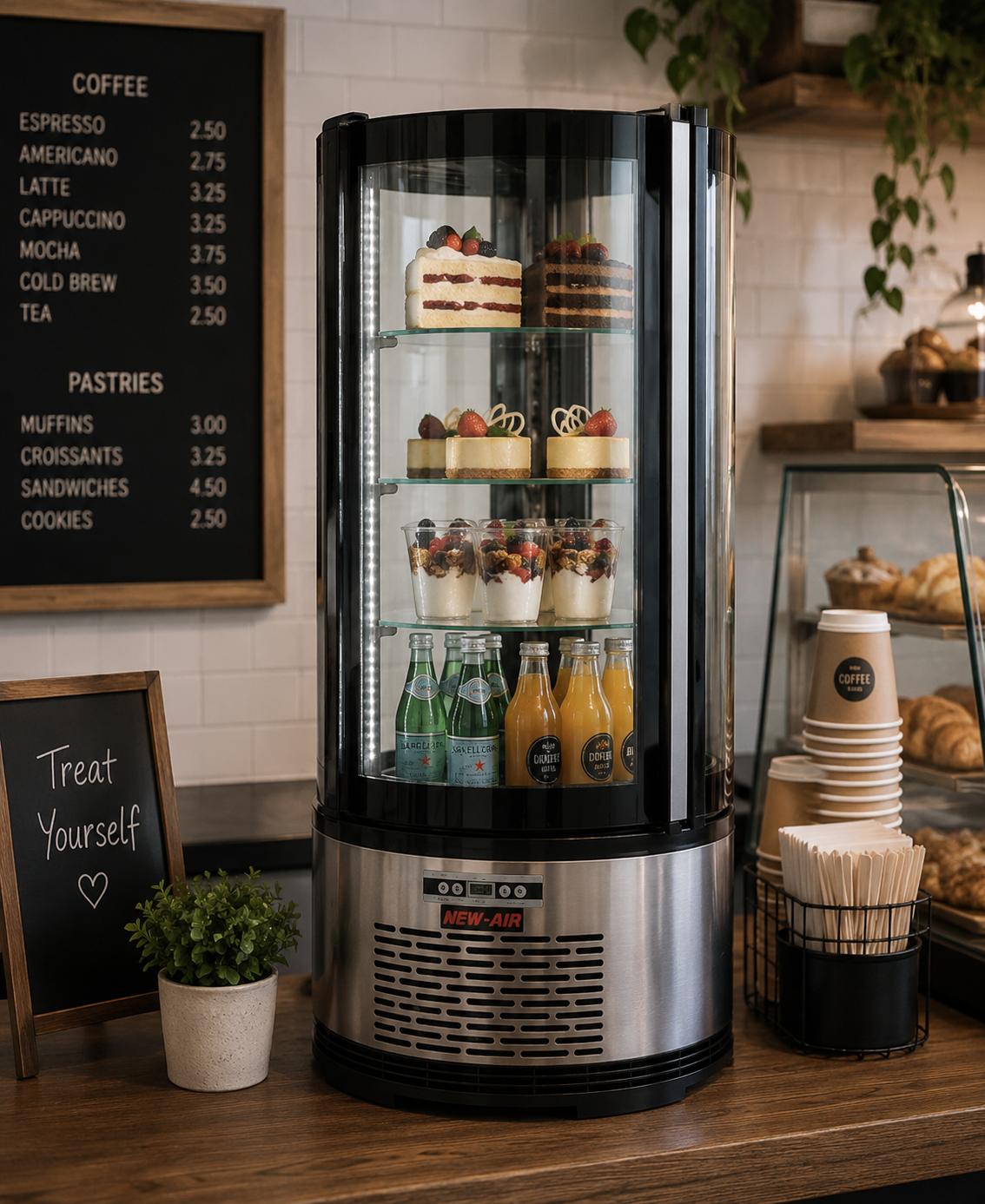 New Air - 19" Round Refrigerated Display Case - NDC-010-RD