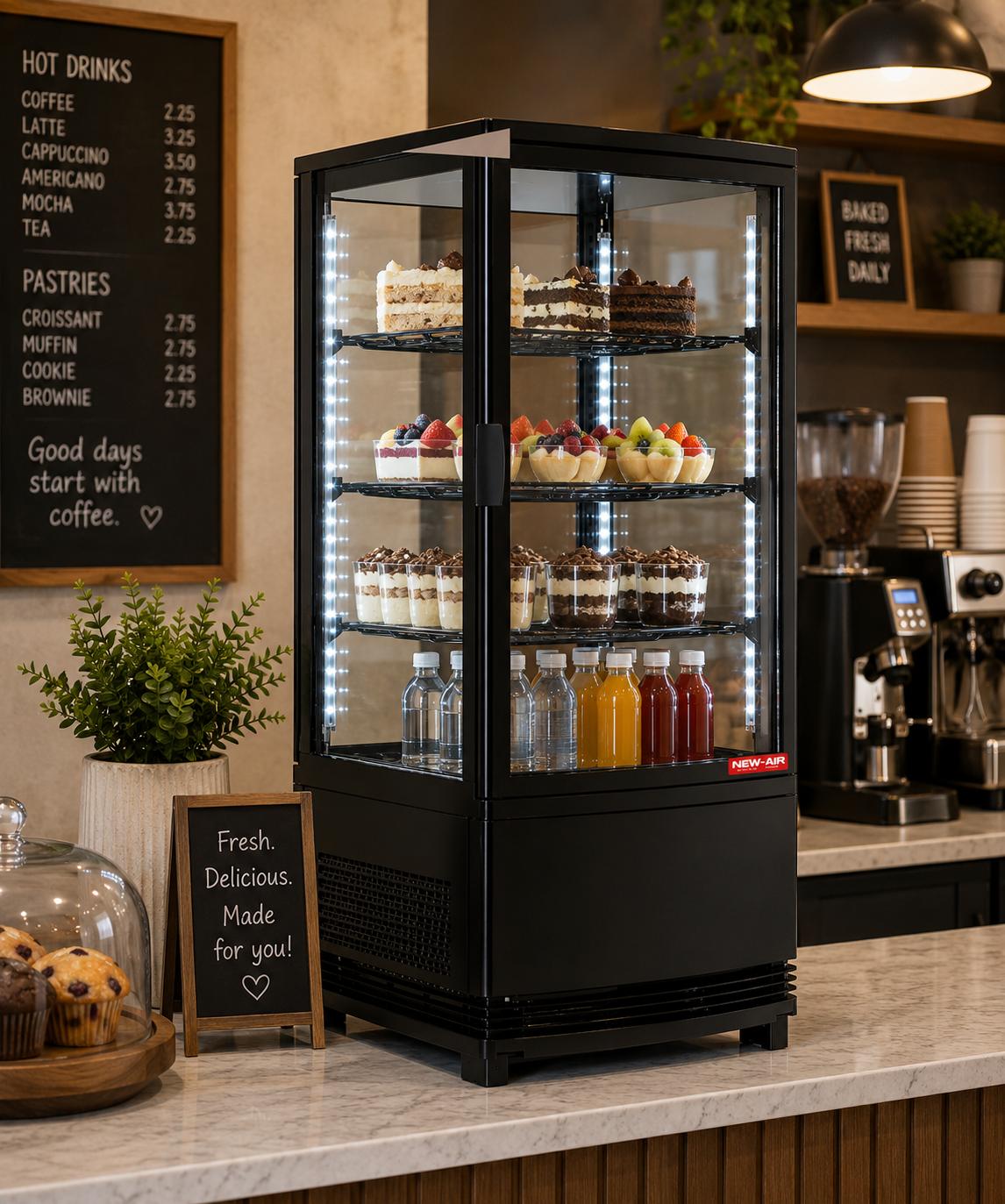 New Air - 19" Vertical Self-Serve Refrigerated Countertop Display Case - NCD-19-SV