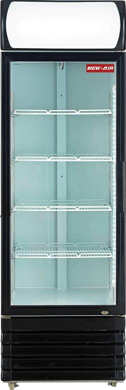 New Air - 24" Single Glass Door Refrigerated Merchandiser with Illuminated Canopy, Left Hinge - NGR-036L-H