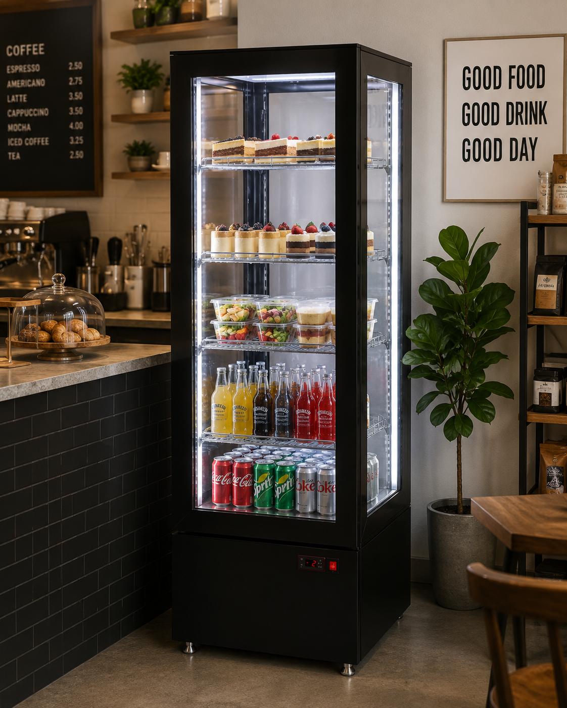 New Air - 26" Upright Glass Refrigerated Display Case - NUDC-26-S