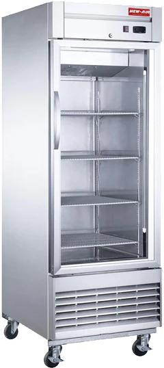 New Air - 28" Single Glass Door Stainless Steel Reach-In Refrigerator - NSGR-28-H