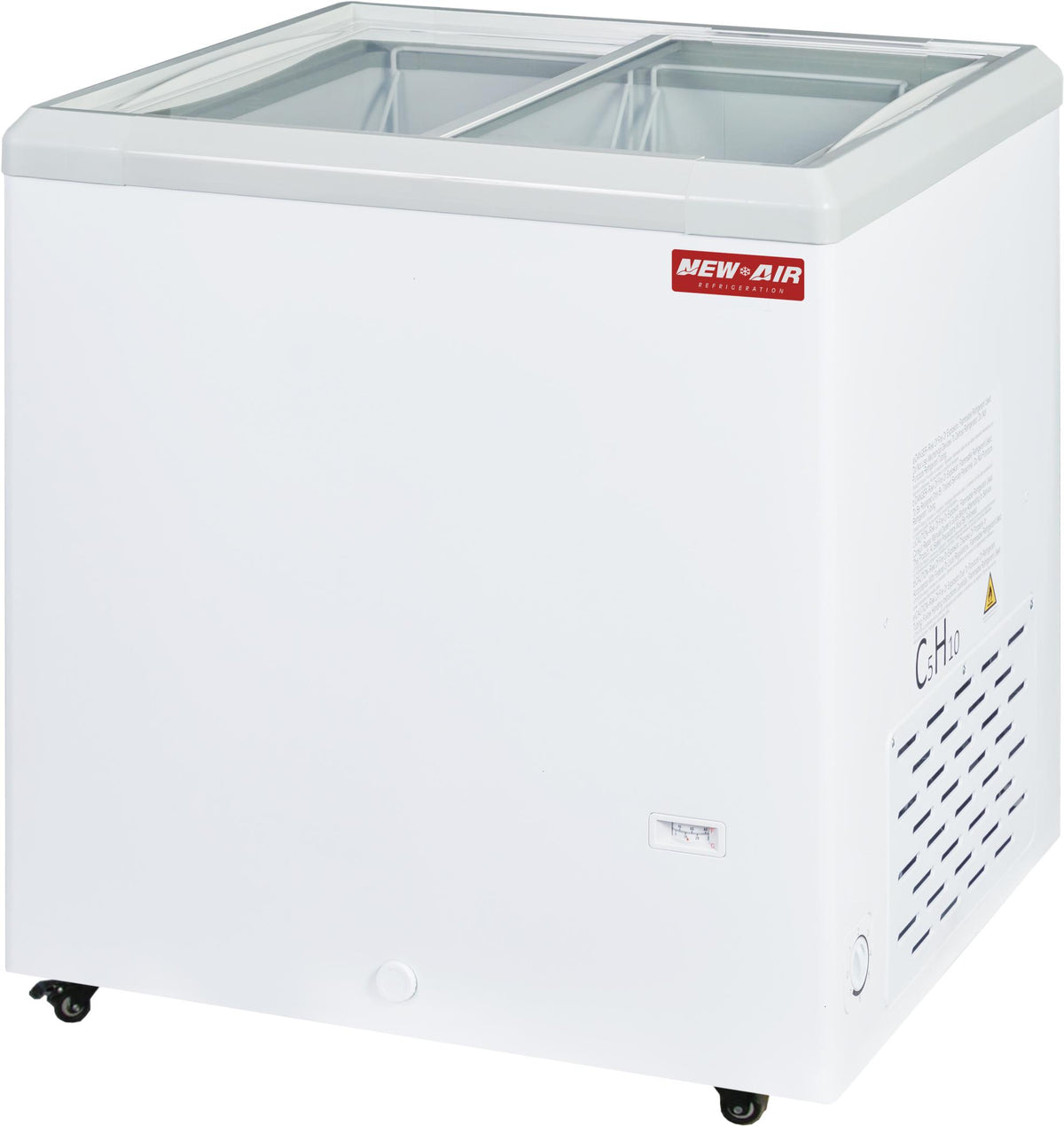 New Air - 29" Flat Glass Ice Cream Freezer with 2 Baskets - NIF-29-FG