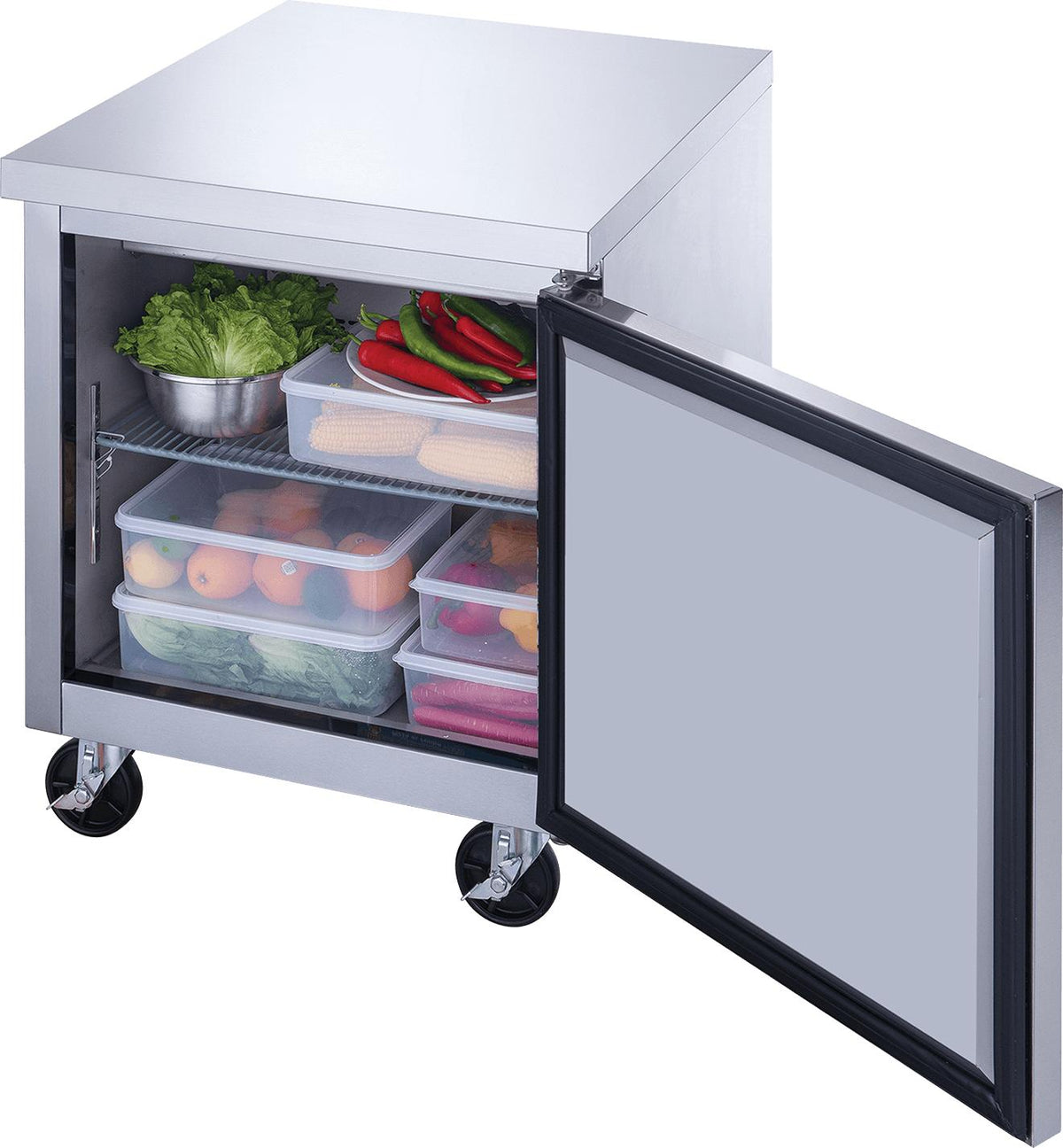 New Air - 29" Stainless Steel Single Door Undercounter Refrigerator - NUR-029-SS