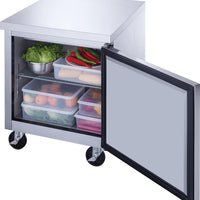 New Air - 29" Stainless Steel Single Door Undercounter Refrigerator - NUR-029-SS