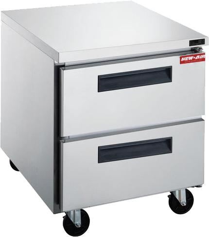 New Air - 29" Stainless Steel Two Drawer Undercounter Refrigerator - NUR-29-2D
