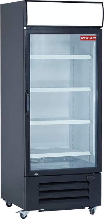 New Air - 30" Single Glass Door Refrigerated Merchandiser with Illuminated Canopy - NGR-068-H