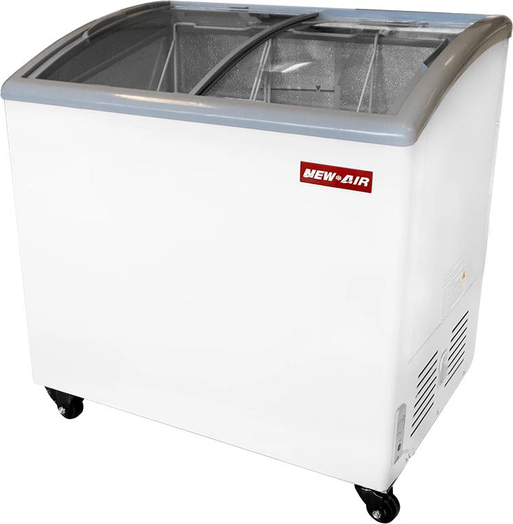 New Air - 35" Curved Glass Ice Cream Freezer with 3 Baskets - NIF-35-CG