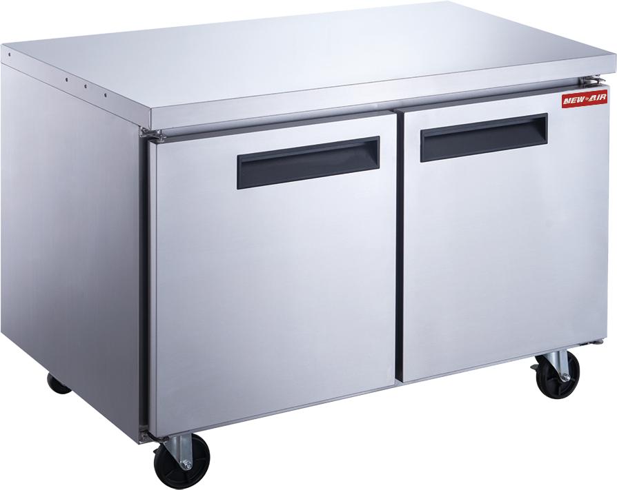 New Air - 36" Stainless Steel Two Door Undercounter Refrigerator - NUR-036-SS