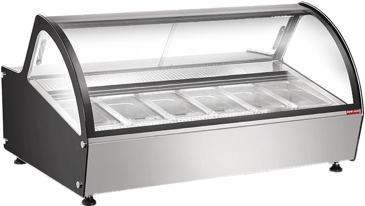 New Air - 46" Gelato Countertop Display Case, 6 Pans - NCGD-46-S