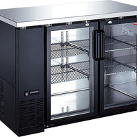 New Air - 48" Double Glass Door Narrow Back Bar Cooler - NBB-48-SG-N