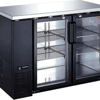 New Air - 48" Double Glass Door Narrow Back Bar Cooler - NBB-48-SG-N