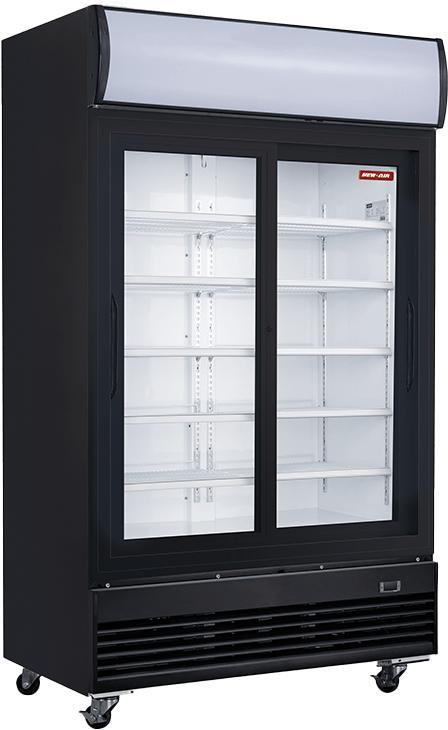 New Air - 48" Double Sliding Glass Door Refrigerated Merchandiser with Illuminated Canopy - NGR-48-S