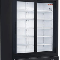 New Air - 48" Double Sliding Glass Door Refrigerated Merchandiser with Illuminated Canopy - NGR-48-S