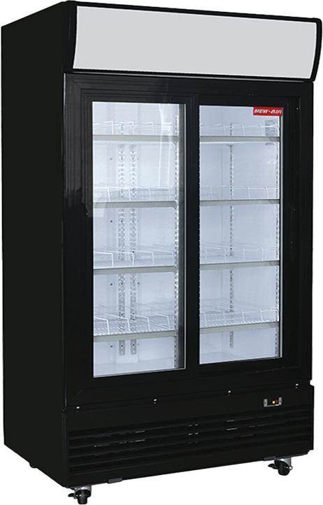 New Air - 48" Double Sliding Glass Door Refrigerated Merchandiser with Illuminated Canopy - NGR-48-S