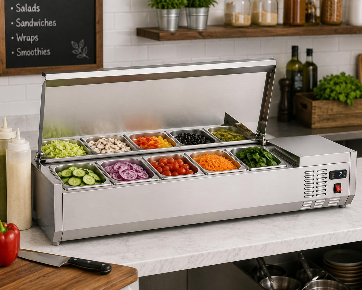 New Air - 48" Refrigerated Countertop Salad Display - NCSD-48-SL