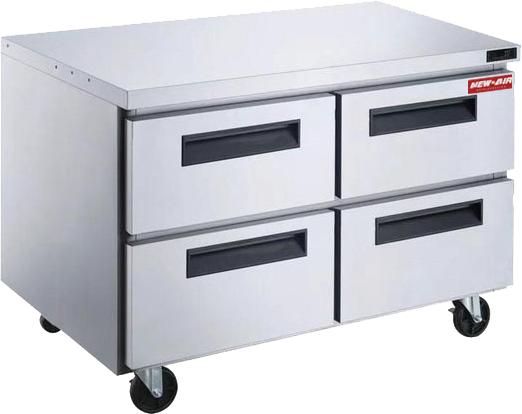 New Air - 48" Stainless Steel Four Drawer Undercounter Refrigerator - NUR-48-4D