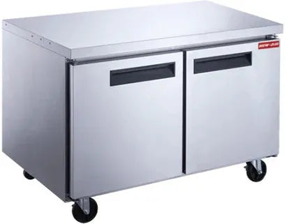 New Air - 48" Stainless Steel Two Door Undercounter Freezer - NUF-048-SS