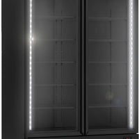 New Air - 49" Black Double Glass Door Freezer Merchandiser - NGF-49-HB