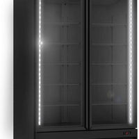 New Air - 49" Black Double Glass Door Freezer Merchandiser - NGF-49-HB