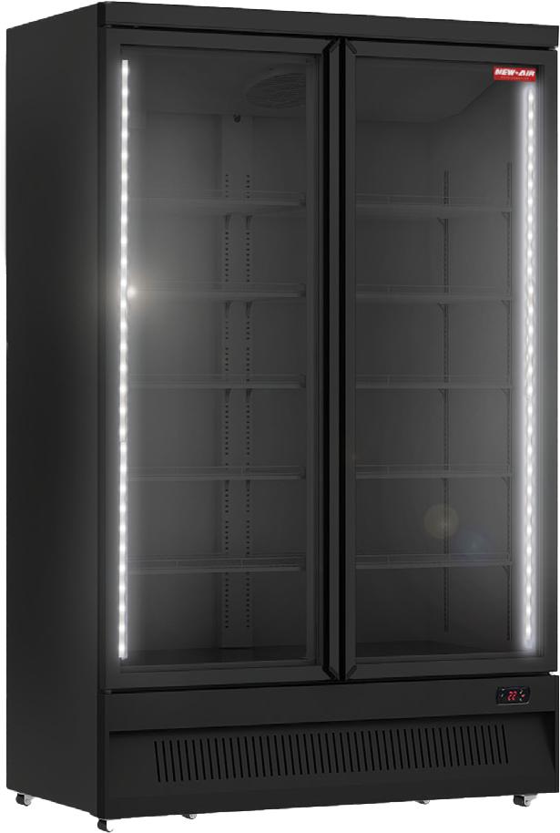 New Air - 49" Black Double Glass Door Refrigerated Merchandiser - NGR-49-HB