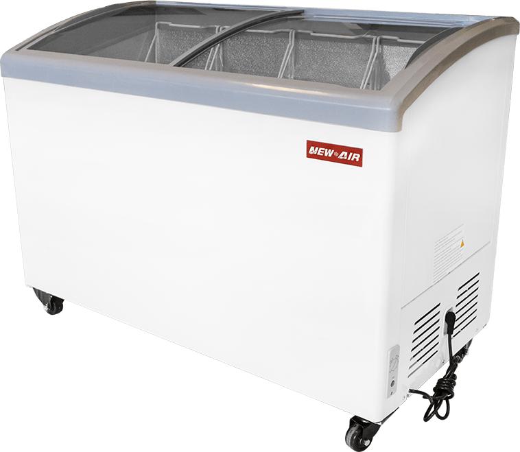 New Air - 49" Curved Glass Ice Cream Freezer with 4 Baskets - NIF-49-CG