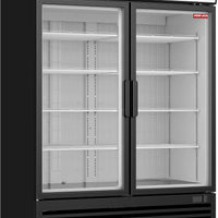 New Air - 54" Double Glass Door Freezer Merchandiser with Illuminated Canopy - NGF-122-H