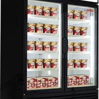 New Air - 54" Double Glass Door Freezer Merchandiser with Illuminated Canopy - NGF-122-H