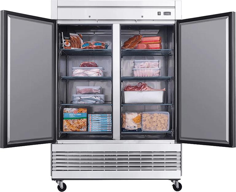 New Air - 54.50" Double Solid Door Stainless Steel Reach-In Refrigerator - NSR-115-H