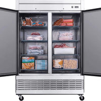 New Air - 54.50" Double Solid Door Stainless Steel Reach-In Refrigerator - NSR-115-H