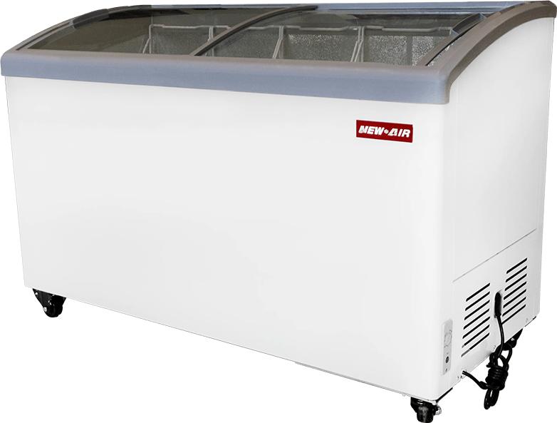 New Air - 55" Curved Glass Ice Cream Freezer with 5 Baskets - NIF-55-CG