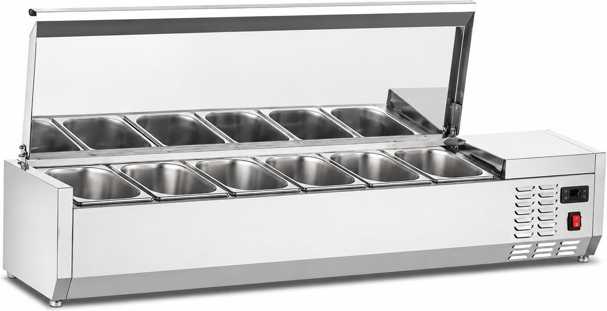New Air - 59" Refrigerated Countertop Salad Display - NCSD-59-SL