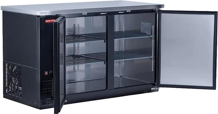 New Air - 60" Double Solid Door Back Bar Cooler - NBB-60-SB