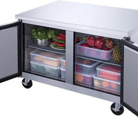 New Air - 60" Stainless Steel Two Door Undercounter Refrigerator - NUR-060-SS
