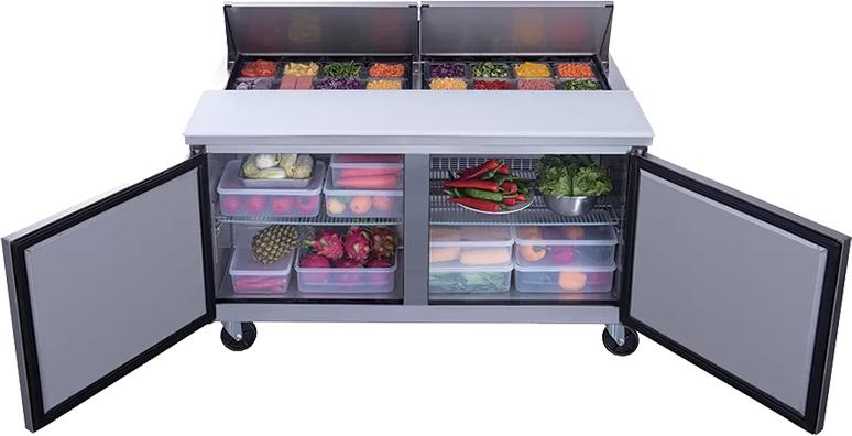 New Air - 60" Two Door Refrigerated Salad and Sandwich Prep Table - NPT-060-SA