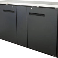 New Air - 69" Double Solid Door Back Bar Cooler - NBB-69-SB