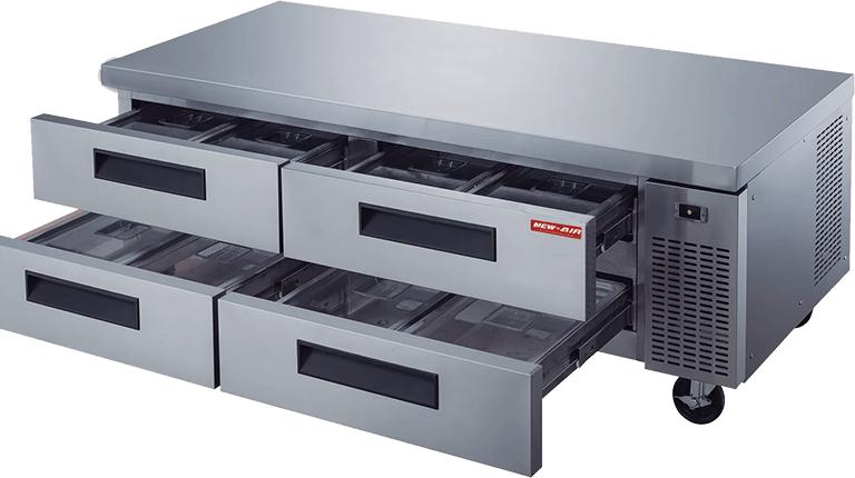 New Air - 72" Four Drawer Refrigerated Chef Base - NCB-072-SS