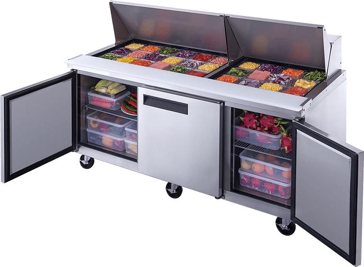 New Air - 72" Mega Top Refrigerated Salad and Sandwich Prep Table - NPT-072-MSA