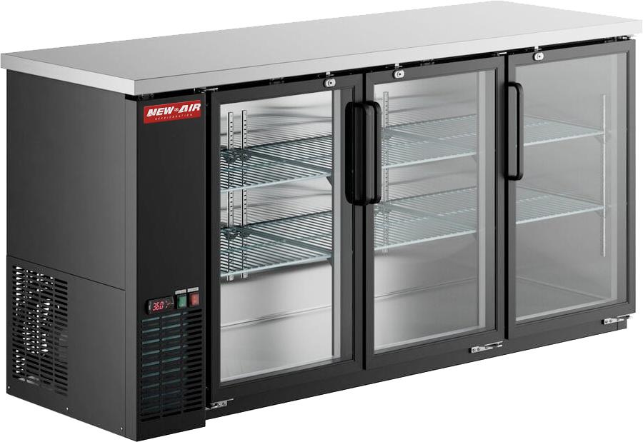 New Air - 72" Narrow Glass Door Back Bar Cooler - NBB-72-SG-N